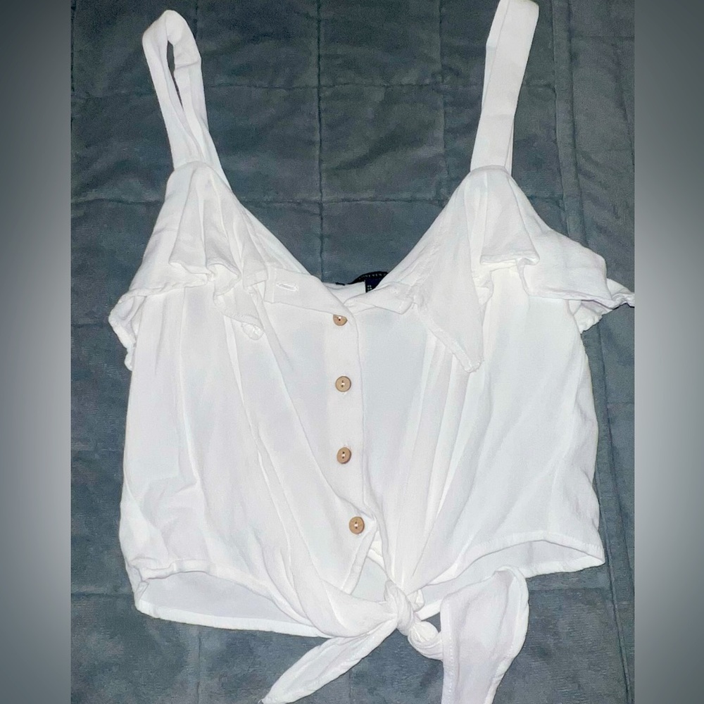 White Cropped Blouse